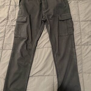 Taylor Stitch Black Cargo Pants with Side Utility Pockets